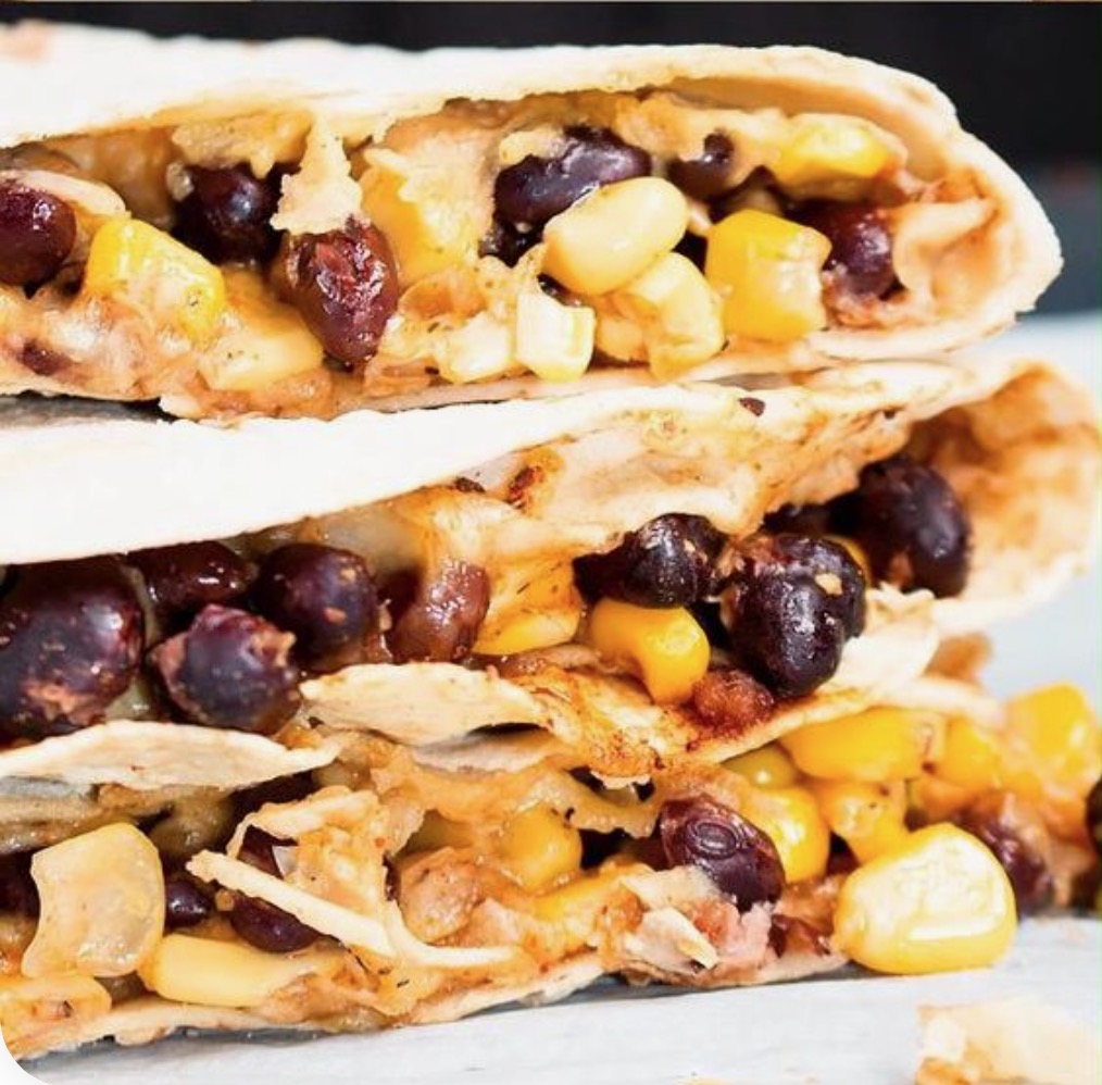 Baked Black Bean Corn Quesadilla